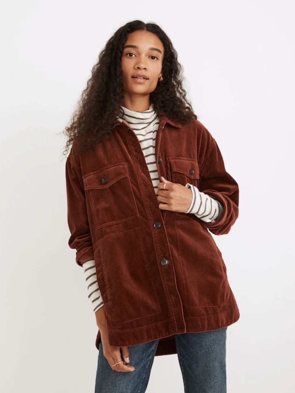 Madewell Corduroy Yorkway Shirt-Jacket Oversized XS W/Pockets fits Medium A70